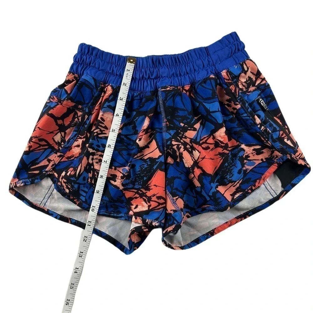 Lululemon Tracker Short IV Sz 4 Paint Storm Harbor Blue Multi Women's Activewear